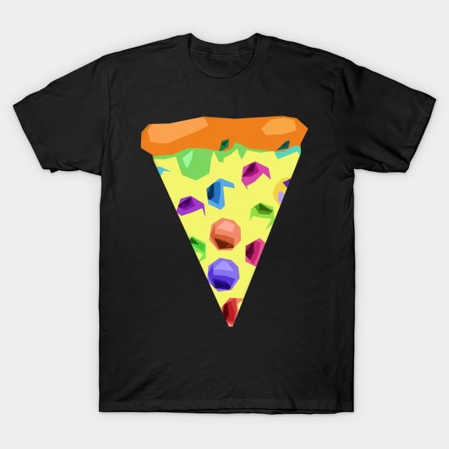 Geometric Rainbow Pizza T-Shirt by KelseyLovelle